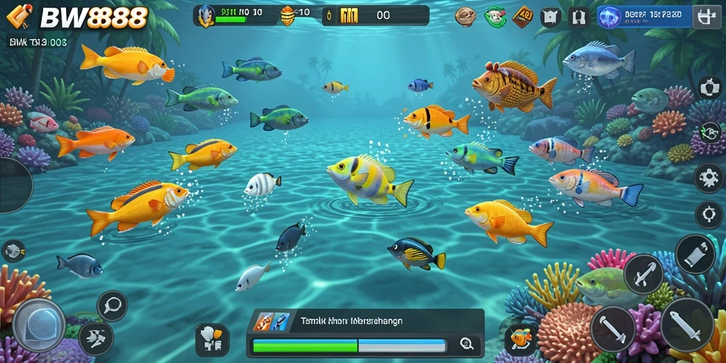 Screenshot BW888 menunjukkan aksi seru dalam Tembak Ikan.