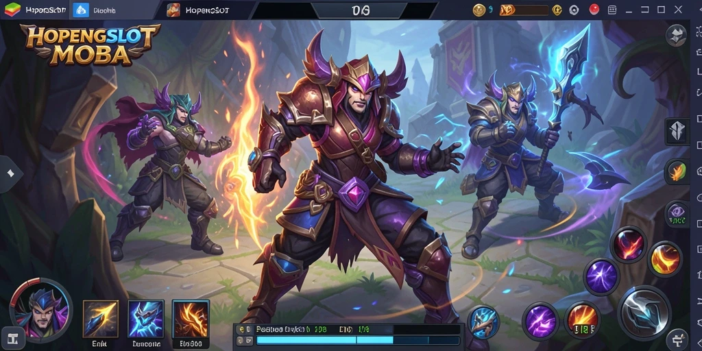 Screenshot gameplay HOPENGSLOT yang menunjukkan aksi pertarungan karakter.