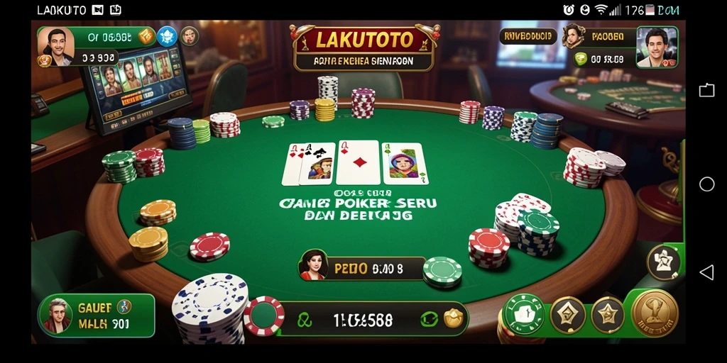 Screenshot gameplay LAKUTOTO menampilkan serunya permainan Poker.