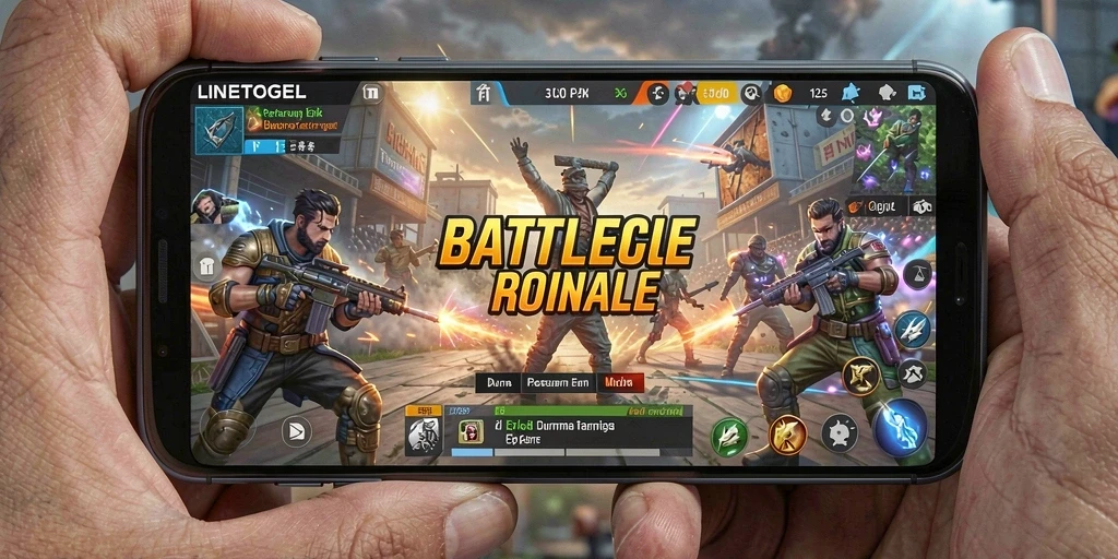 Tampilan seru gameplay LINETOGEL di medan pertempuran.