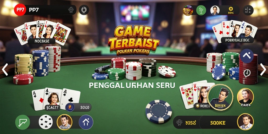 Tampilan gameplay seru dalam aplikasi Poker PP7.