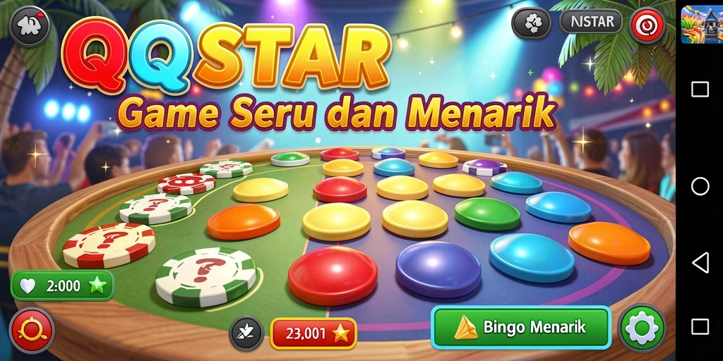 Gameplay seru QQSTAR dengan tampilan Bingo yang menarik.