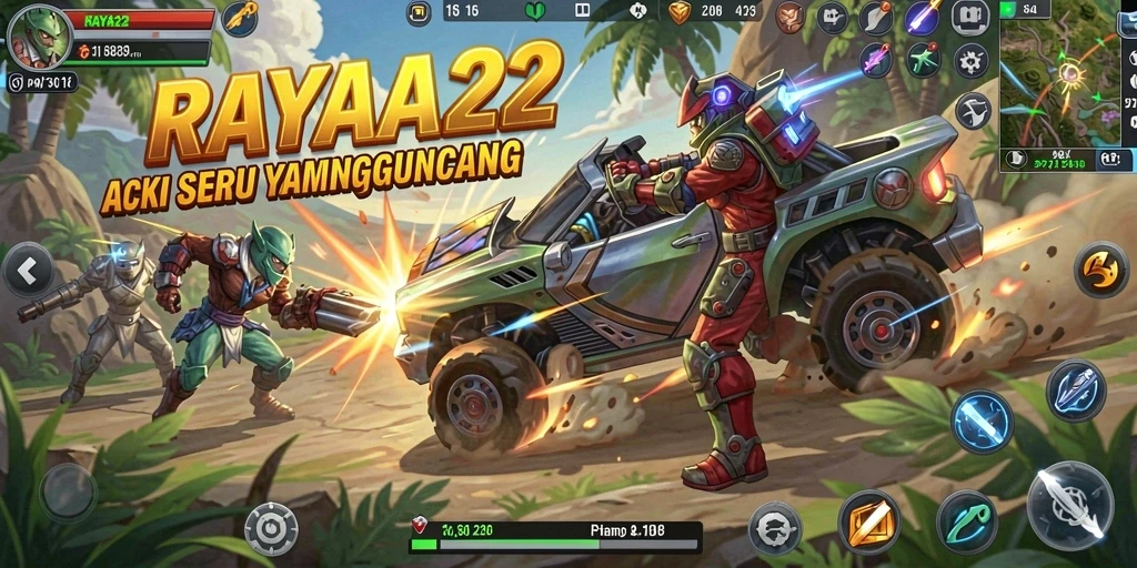 Tampilan gameplay RAYA22 yang mendebarkan dan penuh aksi.