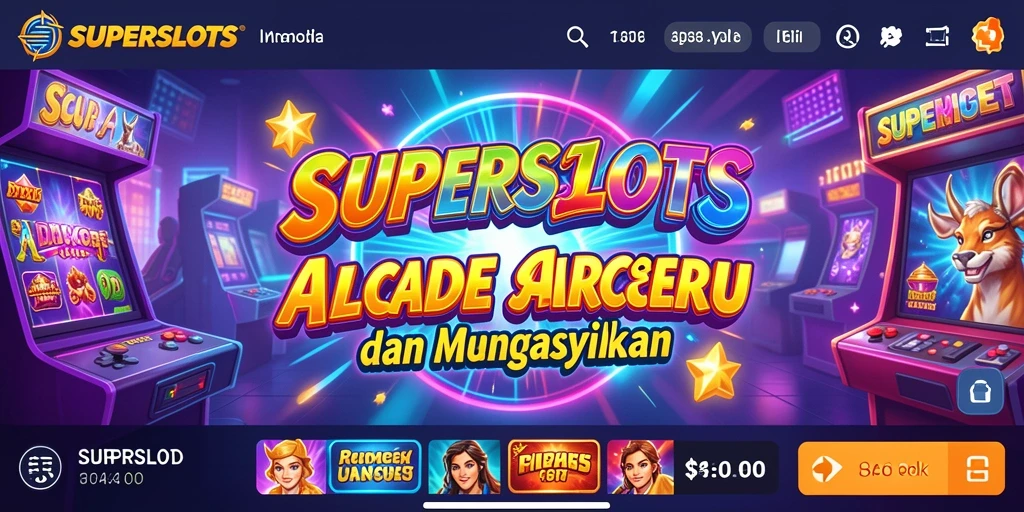 Gameplay seru dan interaktif dalam SUPERSLOTS dengan warna-warna cerah.